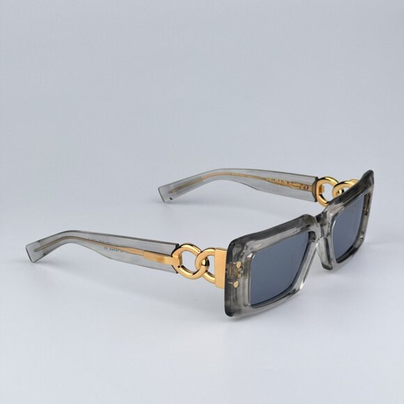 Balmain IMPERIAL BPS-145C-53 Women BRAND NEW Sunglasses Grey Crystal Rectangle - Picture 8 of 12